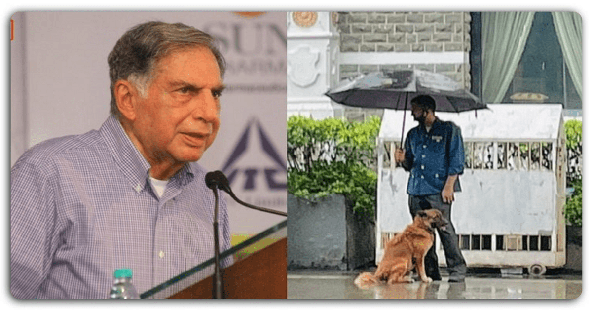 ताज होटल के कर्मचारी ने कुत्ते को बारिश से बचाने थामा छाता, बॉस रतन टाटा फ़िदा हो गयेv