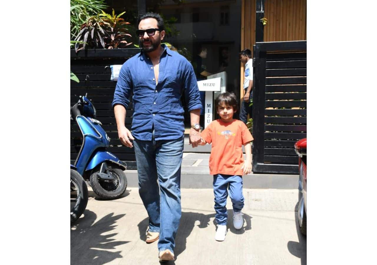 रेस्टोरेंट के बाहर नजर आए सैफ अली खान अपने बेटे तैमूर अली खान के साथ , वायरल हो रही बाप बेटे को क्यूट Photos
