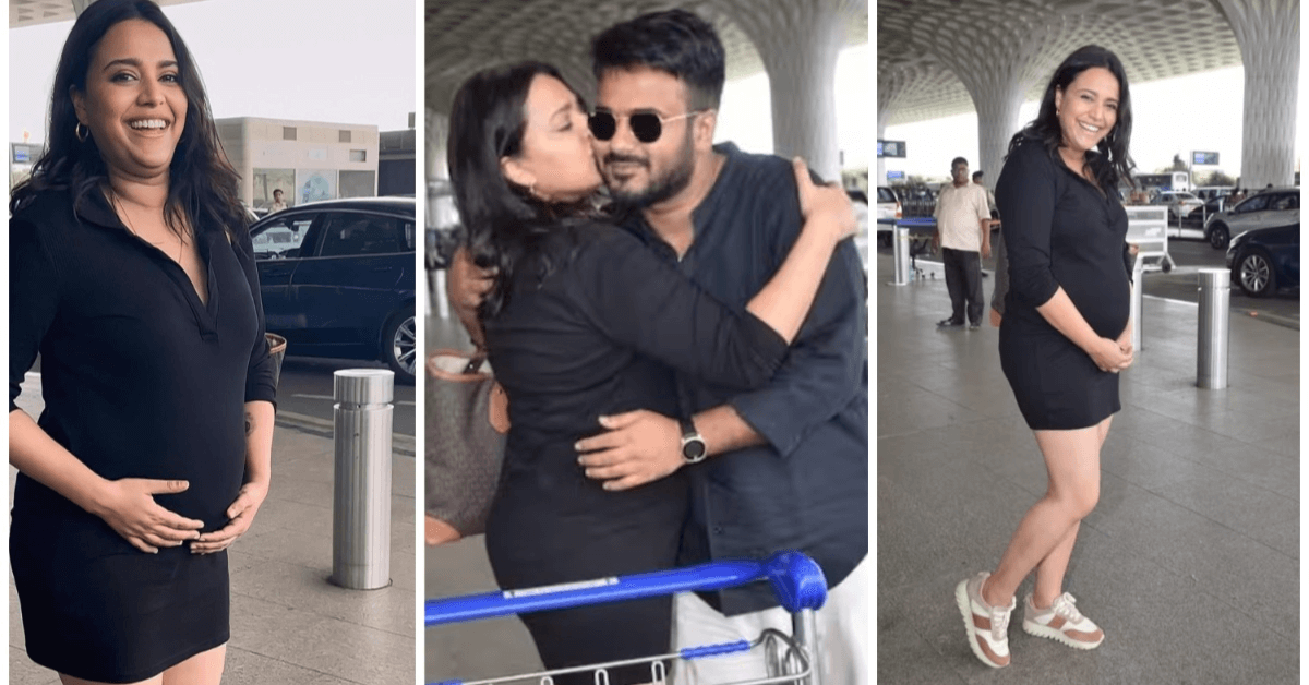 Swara Bhaskar ने एयरपोर्ट पर पति को KISS कर लुटाया प्यार, ब्लैक ड्रेस में फ्लॉन्ट किया बेबी बंप